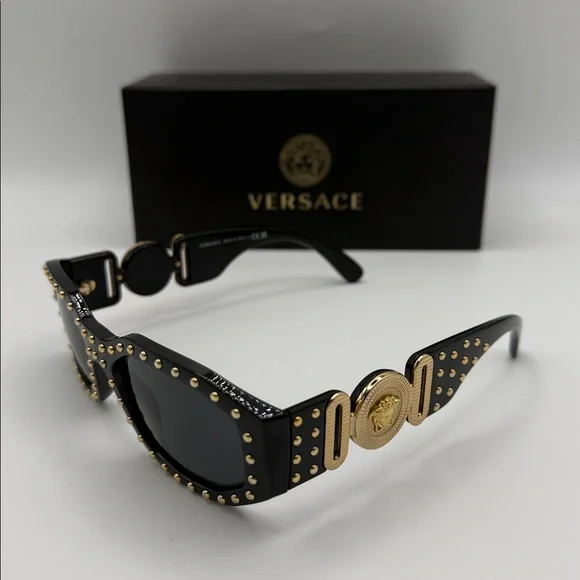 Versace Medusa Biggie Studded Sunglasses - Picture 4 of 15